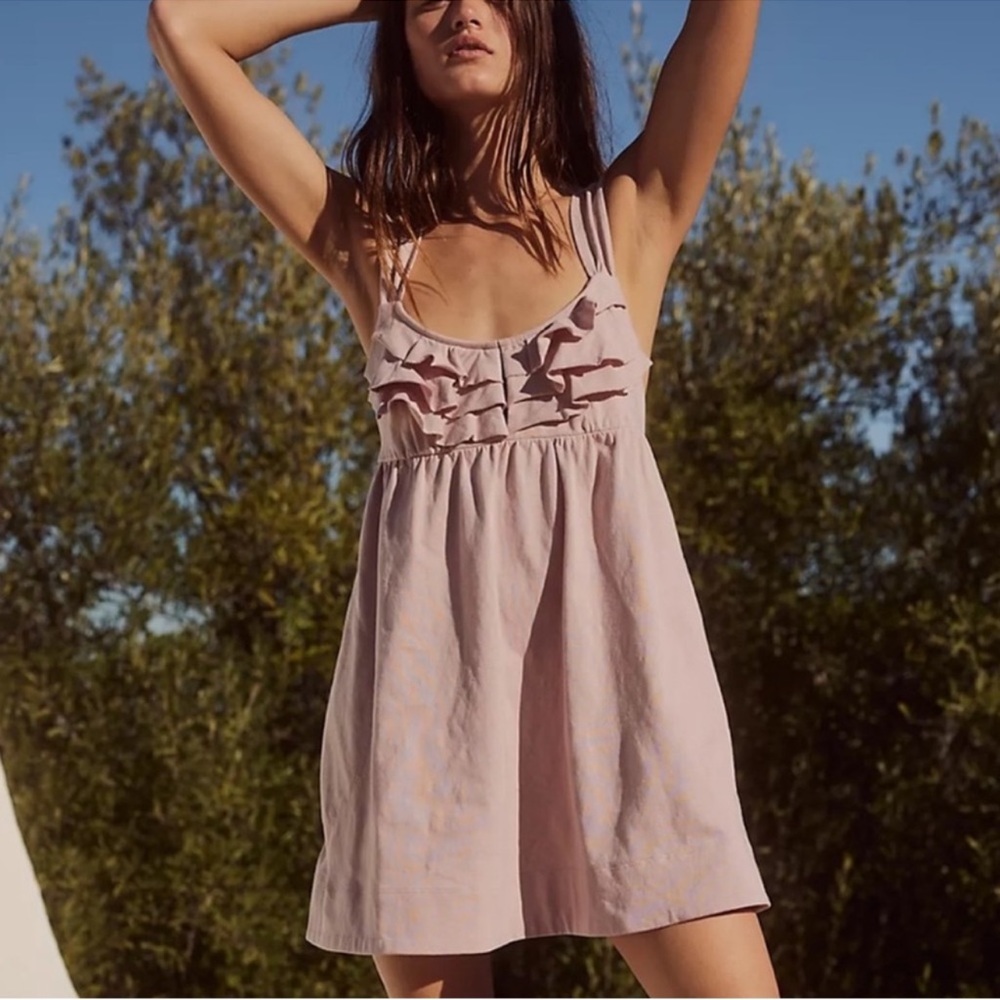 Free People Valley Mini Dress Soft Pink Medium - Picture 5 of 16